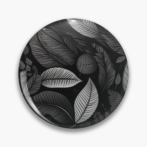Item preview, White-ink Leaf Pattern on Black - Variation2 - Exotic and Detailed Botanical Art designed and sold by stateofhuman.