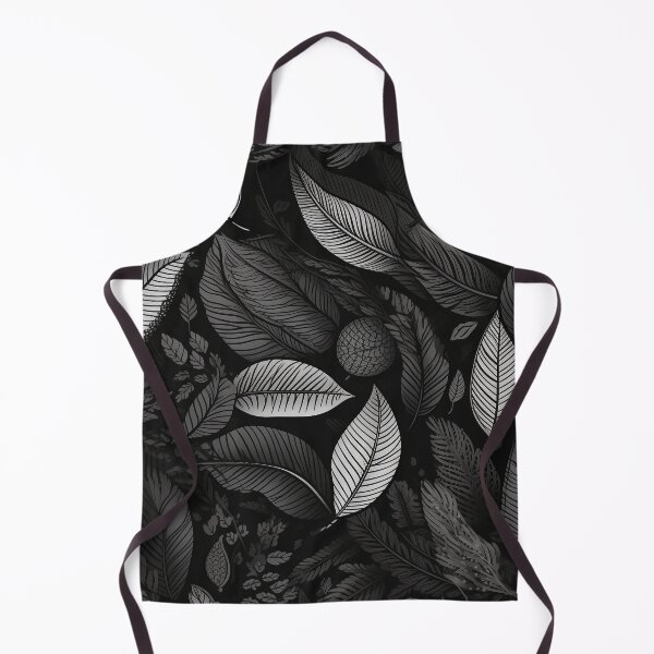 Item preview, White-ink Leaf Pattern on Black - Variation2 - Exotic and Detailed Botanical Art designed and sold by stateofhuman.