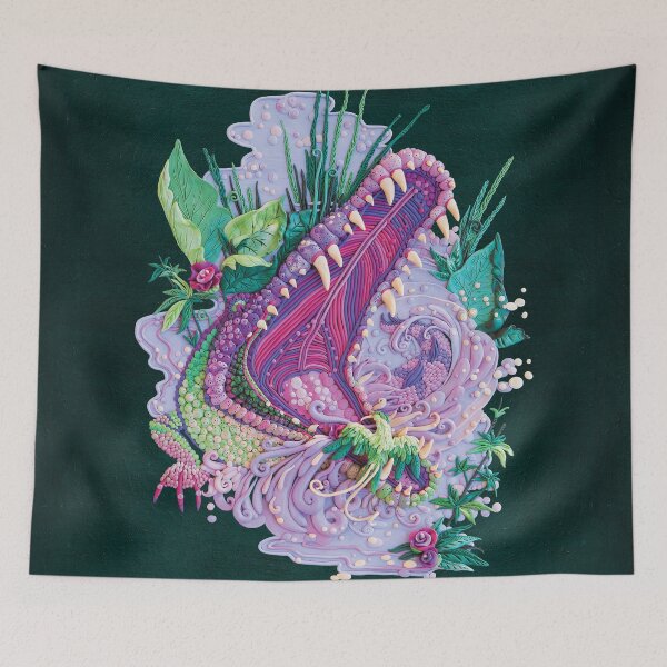 Item preview, Alligator with a bird designed and sold by sinegkina.