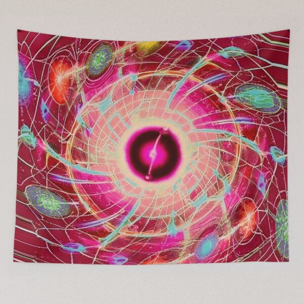 Item preview, spinning hadron collider computer visualization artistic harmony of color particles of the universe  designed and sold by JaroDesign2023.