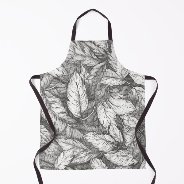 Item preview, Ink-drawn Feather Pattern - Variation 1- Black and White Art on Beige designed and sold by stateofhuman.
