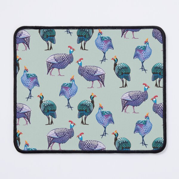 Item preview, Guinea Fowl on Soft Teal designed and sold by Ramona Kurten.