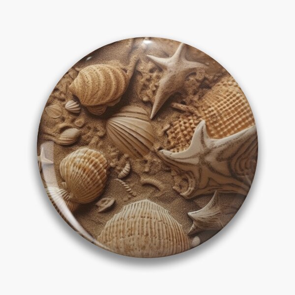 Item preview, Natural Seashell Pattern on Sandy Beach - Realistic and Detailed Seaside Art designed and sold by stateofhuman.
