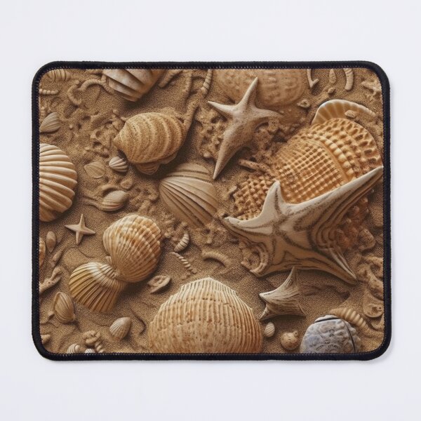 Item preview, Natural Seashell Pattern on Sandy Beach - Realistic and Detailed Seaside Art designed and sold by stateofhuman.