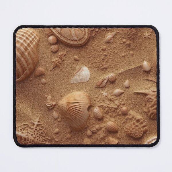 Item preview, Natural Seashell Pattern on Sandy Beach - Var. 3 - Realistic and Detailed Seaside Art designed and sold by stateofhuman.