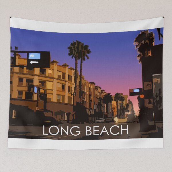 Item preview, Long Beach, California, USA, Travel Print designed and sold by summattodraw.