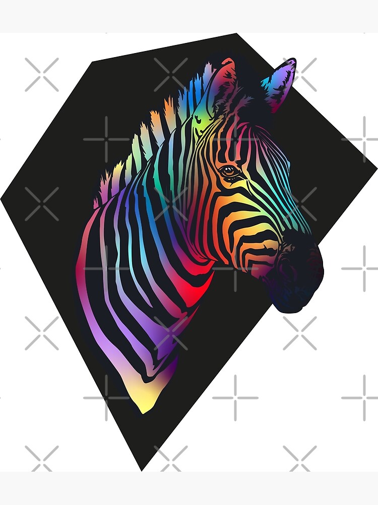 Rainbow Zebra - Art Prints