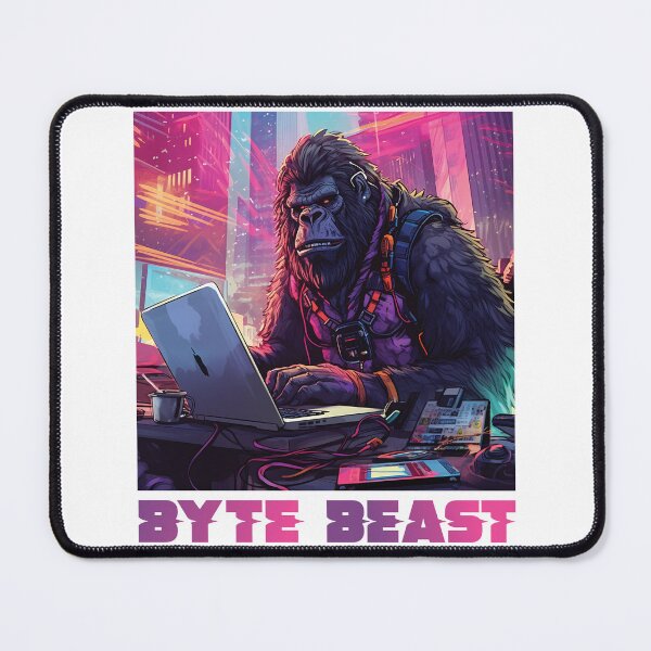 Item preview, BYTE BEAST: Cyberpunk Gorilla Hacking the Digital World designed and sold by PopPopGfx.