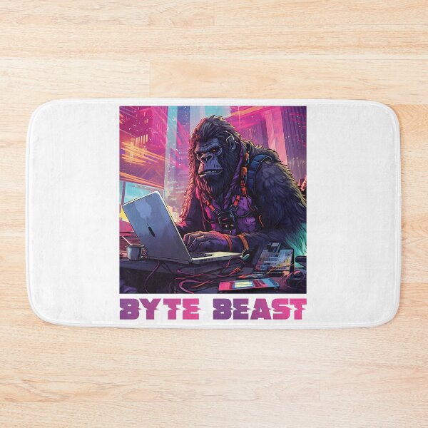 Item preview, BYTE BEAST: Cyberpunk Gorilla Hacking the Digital World designed and sold by PopPopGfx.