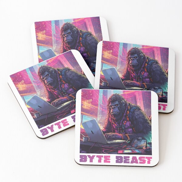 Item preview, BYTE BEAST: Cyberpunk Gorilla Hacking the Digital World designed and sold by PopPopGfx.