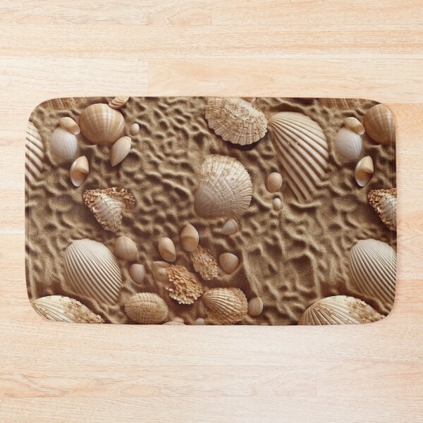 Item preview, Seashell Pattern on Sandy Beach - Var. 7 - Realistic and Detailed Seaside Art designed and sold by stateofhuman.