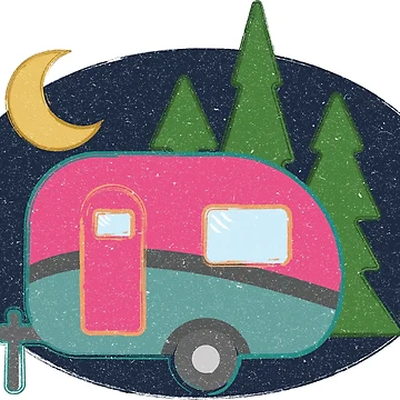 Artwork thumbnail, Distressed Raspberry Night Camper by LeftNWrite