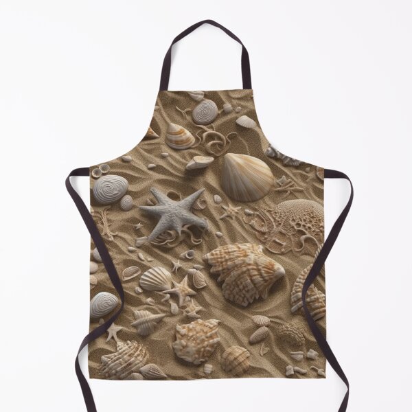 Item preview, Seashell Pattern on Sandy Beach - Var. 8 - Realistic and Detailed Seaside Art designed and sold by stateofhuman.