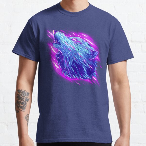 Abstract Colorful Howling Wolf Classic T-Shirt