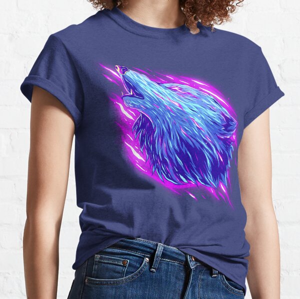 Abstract Colorful Howling Wolf Classic T-Shirt