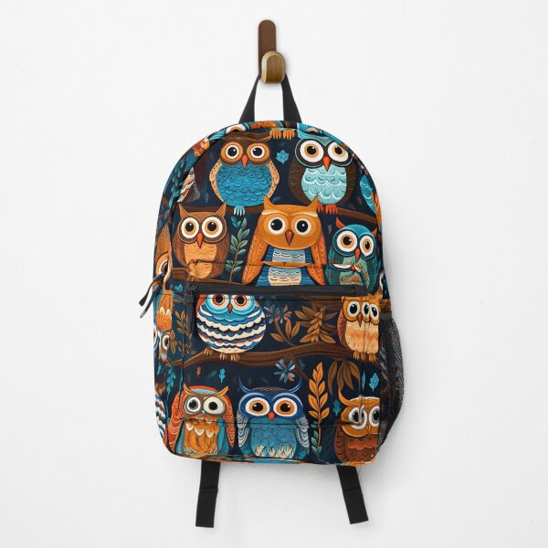 Item preview, Colorful Owls Pattern Art Print designed and sold by GiveMeMood.