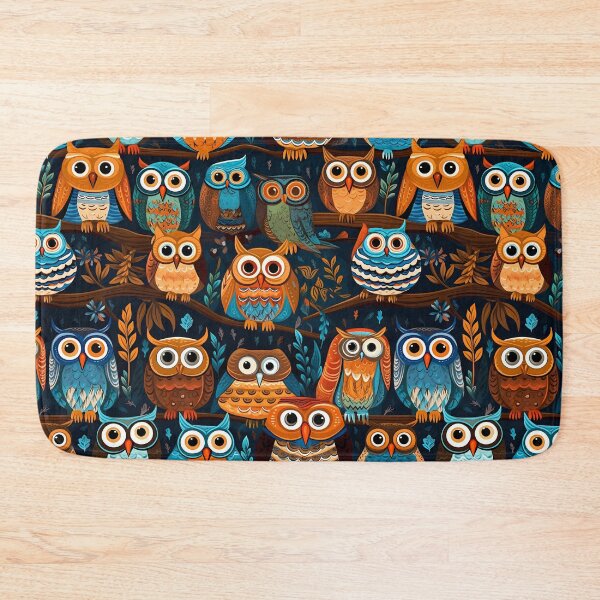Item preview, Colorful Owls Pattern Art Print designed and sold by GiveMeMood.
