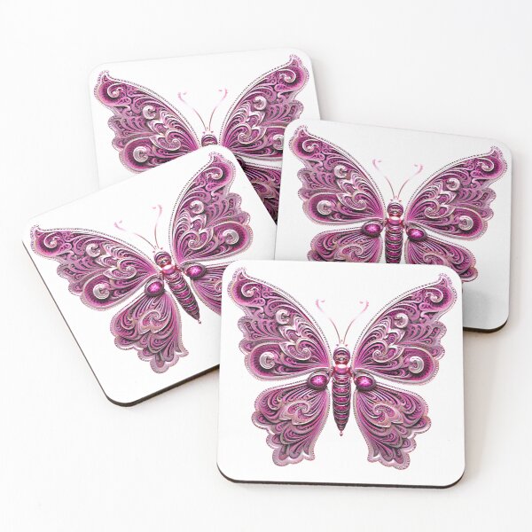 Item preview,  pink and silver butterfly, celtic pink butterfly , celtic ornament designed and sold by PRYMULLART.