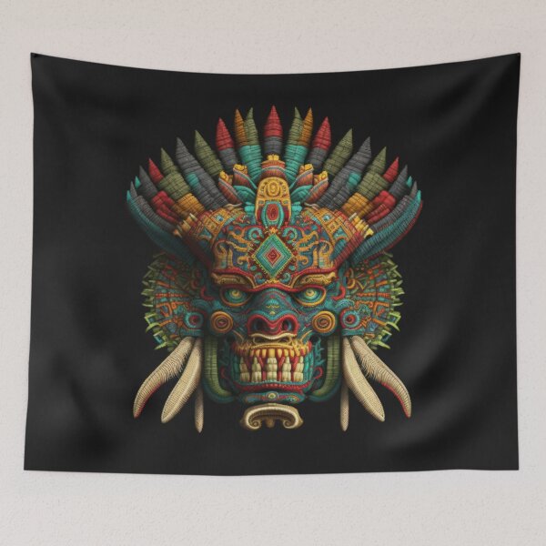 Item preview, KUKULKAN mayan god deluxe design made of embroidery textile designed and sold by Tio-Tecun.