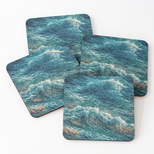Item preview, Japanese-Inspired Waves and Refracted Light - Hyperrealistic Ocean Scene designed and sold by stateofhuman.