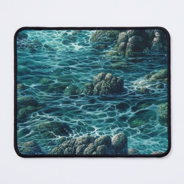 Item preview, Japanese-Inspired Ocean Scene with Rocks - Hyperrealistic Seascapes designed and sold by stateofhuman.