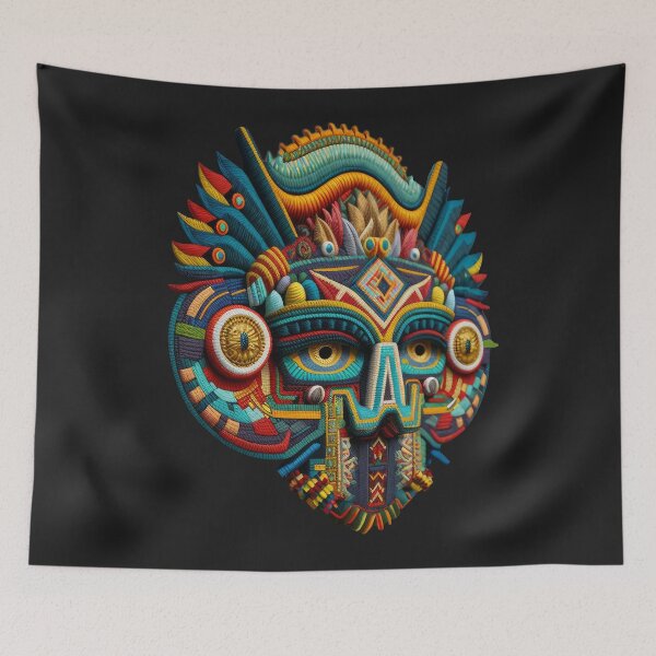 Item preview, KUKULKAN mayan god deluxe design made of embroidery textile designed and sold by Tio-Tecun.