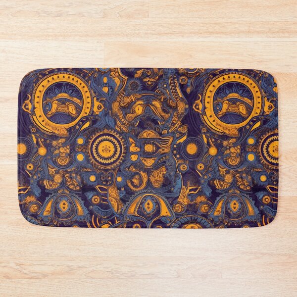 Item preview, Vibrant Pattern Art: Blue & Yellow Cybermysticsteampunk Design designed and sold by GiveMeMood.
