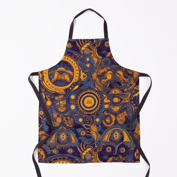 Item preview, Vibrant Pattern Art: Blue & Yellow Cybermysticsteampunk Design designed and sold by GiveMeMood.