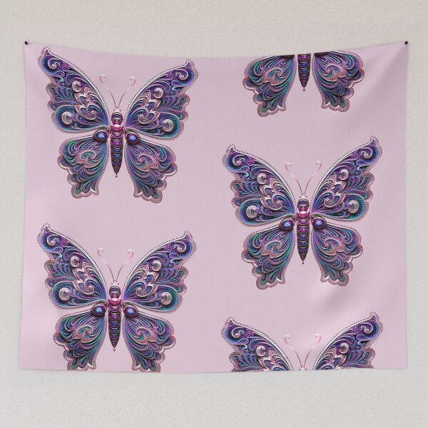 Item preview,  butterfly, colorful and silver butterfly, celtic colorful butterfly, celtic ornament, viking colorful butterfly designed and sold by PRYMULLART.