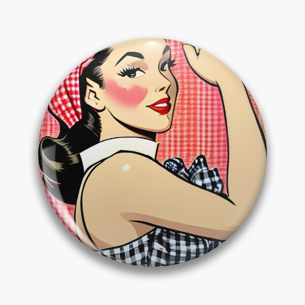 Item preview, 1940's pin up girl in blue gingham designed and sold by Bobby-Bucks.