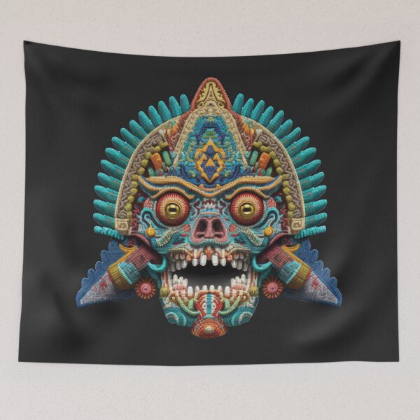 Item preview, KUKULKAN mayan god deluxe design made of embroidery textile designed and sold by Tio-Tecun.