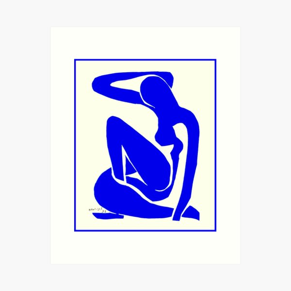 NU BEU : Vintage Mattise Blue Nude Print Art Print