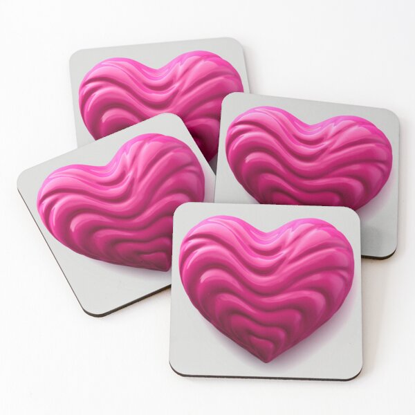 Item preview, fucsia pink not realistic cartoon heart designed and sold by jerbiz.
