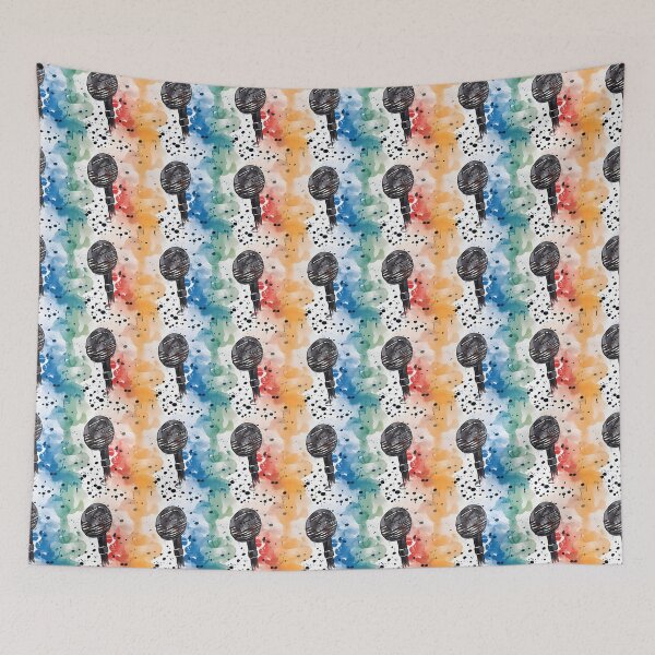 Item preview, Unique Watercolor Microphone Pattern | Artistic Design for Music Lovers designed and sold by Retro-ArtDeco.