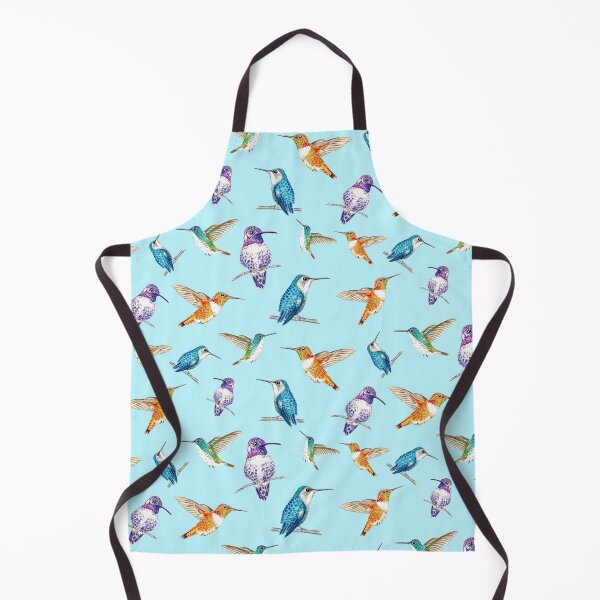 Item preview, Four Illustrated Hummingbirds Tossed Pattern, Purple, Blue, Teal and Orange, Teal Background designed and sold by Sockstomistic.