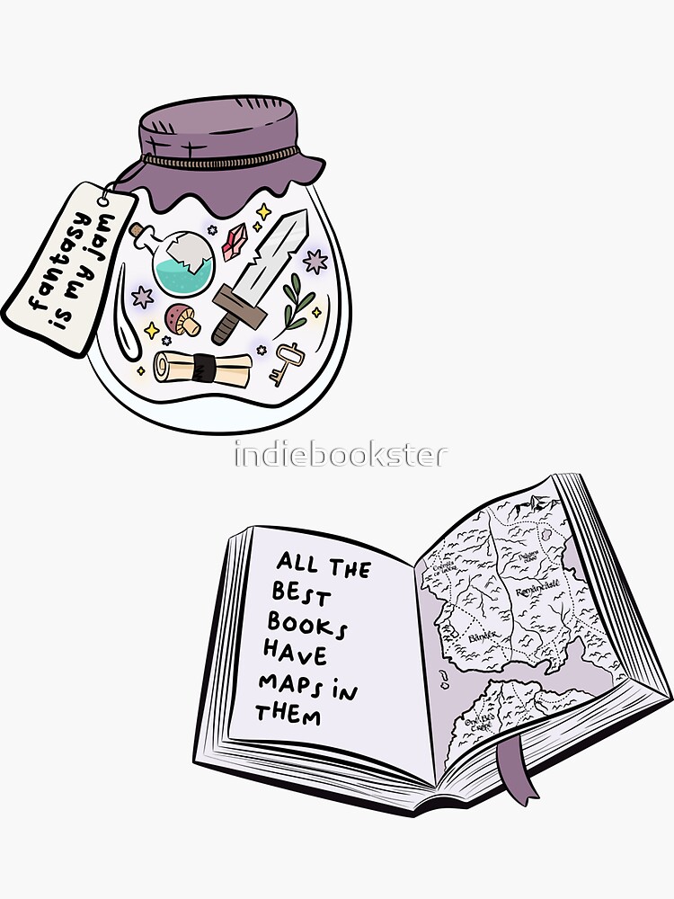 Thumbnail 3 von 3, Sticker, Fantasy-Reader-Paket designt und verkauft von indiebookster.
