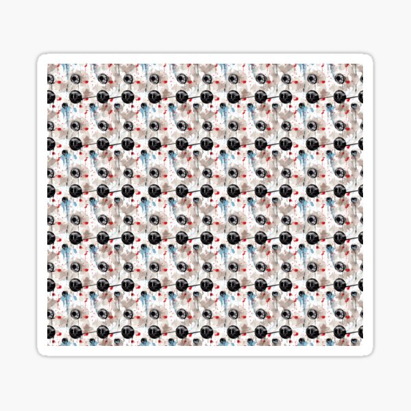 Ink-Blot Watercolor Microphone Pattern | Unique Design for Music Lovers Sticker