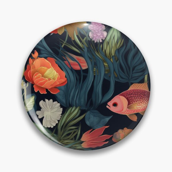 Item preview, floral fish designed and sold by Musings-By-Me.