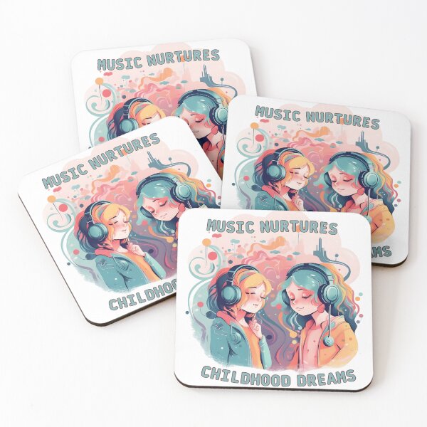 Item preview, Music nurtures childhood dreams | Two girls with headphones designed and sold by GediaPrints.