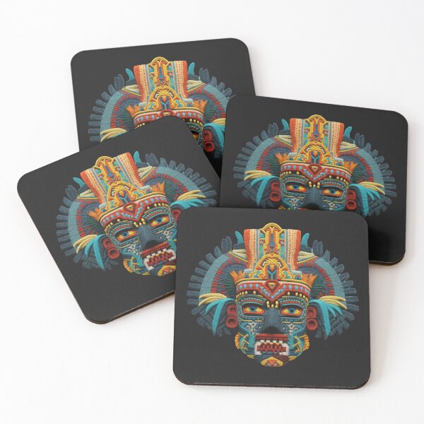 Item preview, KUKULKAN mayan god deluxe design made of embroidery textile designed and sold by Tio-Tecun.
