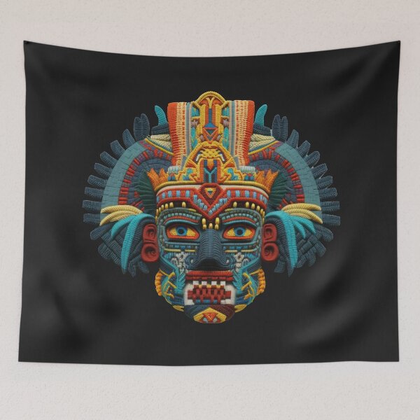 Item preview, KUKULKAN mayan god deluxe design made of embroidery textile designed and sold by Tio-Tecun.