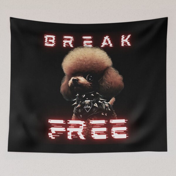 Item preview, Dark Punk Poodle: Break Free Motivational Quote - Dog Lovers Art designed and sold by Woof-n-Wear.
