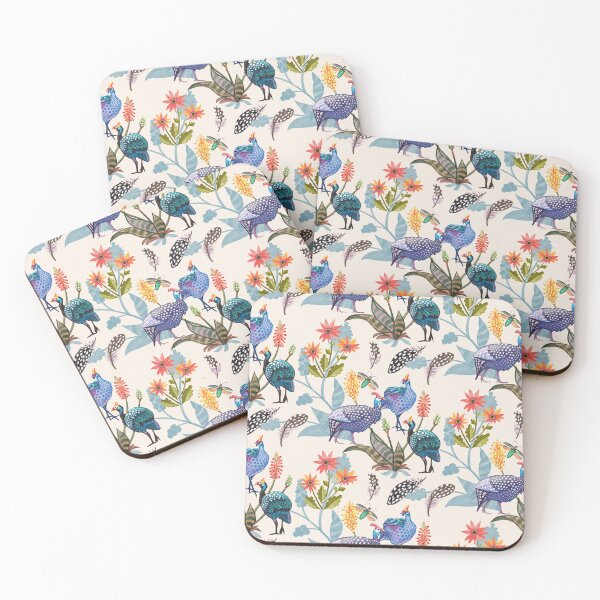 Item preview, Guinea Fowl Elegance on Beige designed and sold by Ramona Kurten.
