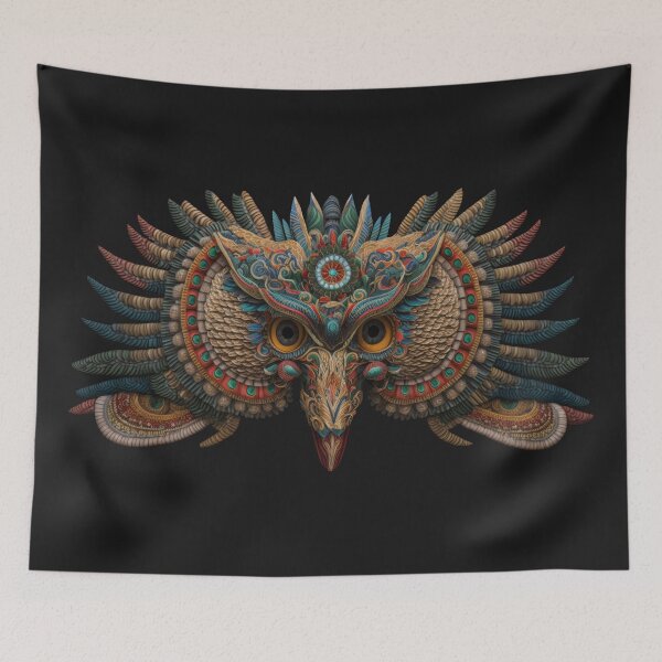 Item preview, KUKULKAN mayan god deluxe design made of embroidery textile designed and sold by Tio-Tecun.