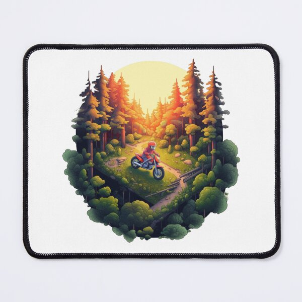 Item preview, Forest Trail Adventure: Cartoon Dirt Bike Waits designed and sold by SynthPrint.