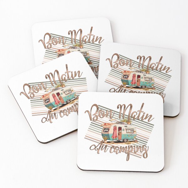 Item preview, Good morning at the campsite. vintage design and inscription in French designed and sold by isaweb.
