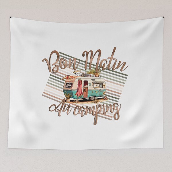 Item preview, Good morning at the campsite. vintage design and inscription in French designed and sold by isaweb.