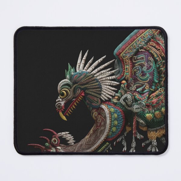 Item preview, KUKULKAN mayan god deluxe design made of embroidery textile designed and sold by Tio-Tecun.