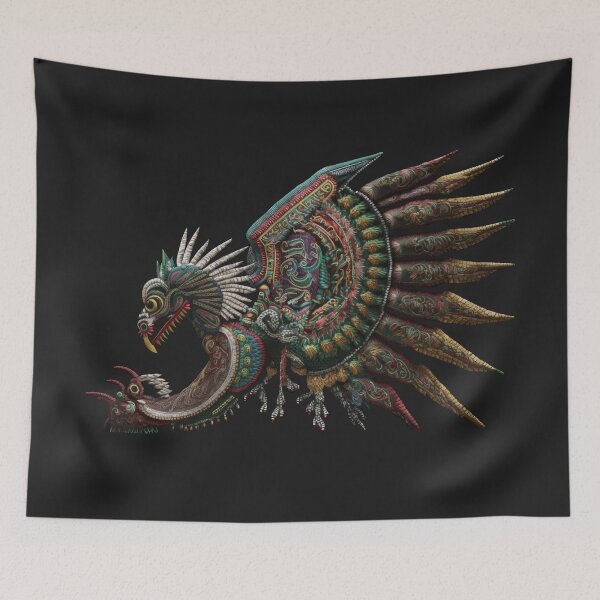 Item preview, KUKULKAN mayan god deluxe design made of embroidery textile designed and sold by Tio-Tecun.