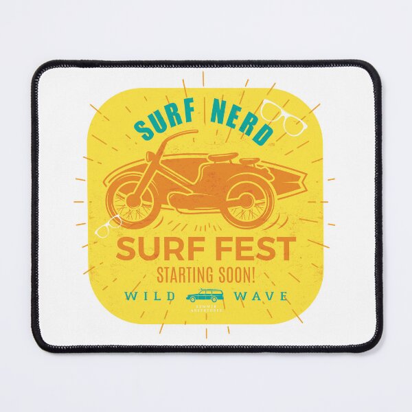 Item preview, Surf Nerd, Surf Fest-wild wave, surfboard and motorbike designed and sold by ArtDoor54.